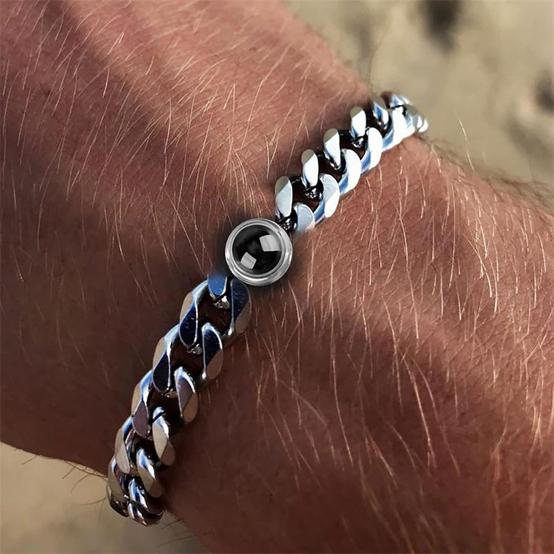Bracelet photo personnalisé en chaîne
