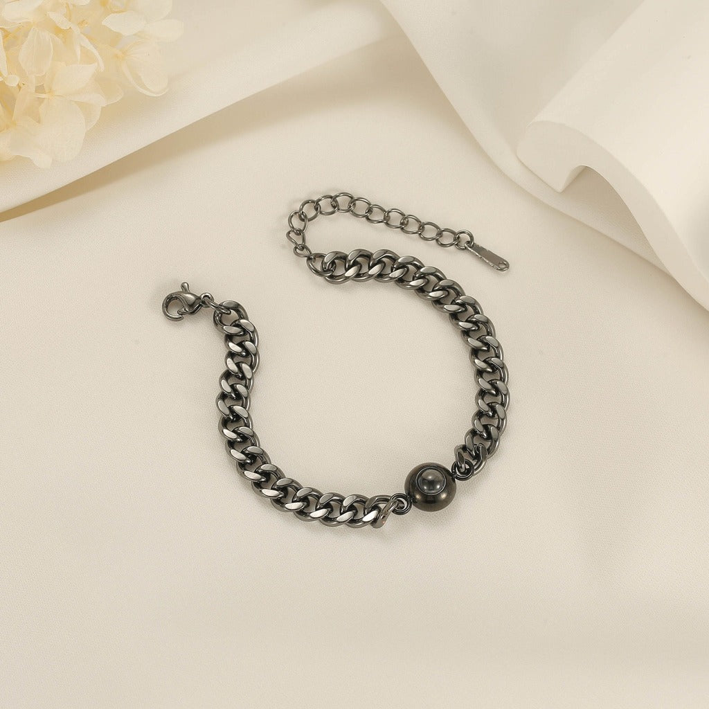 Bracelet photo personnalisé en chaîne
