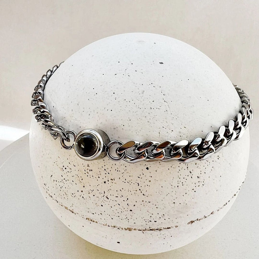 Bracelet photo personnalisé en chaîne