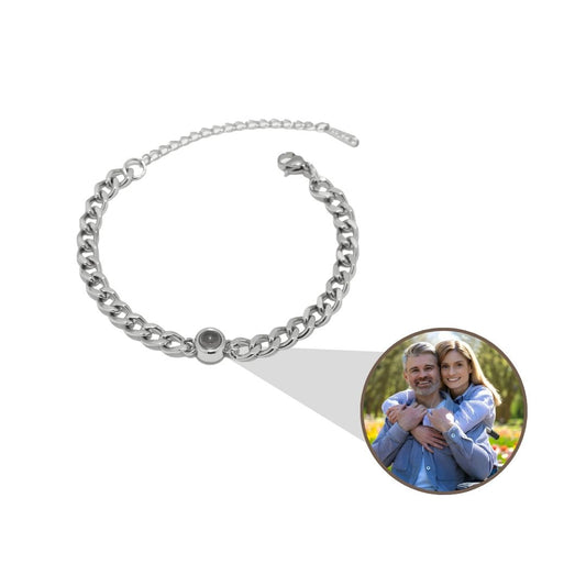 Bracelet photo personnalisé en chaîne