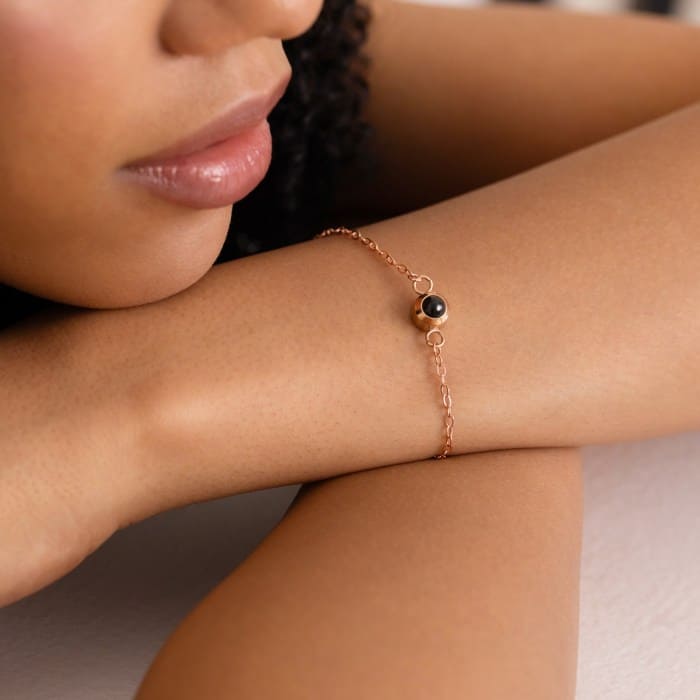 Bracelet photo personnalisé en chaîne