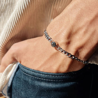 Bracelet photo personnalisé en chaîne