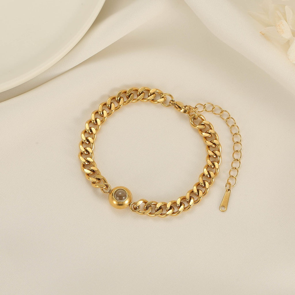 Bracelet photo personnalisé en chaîne