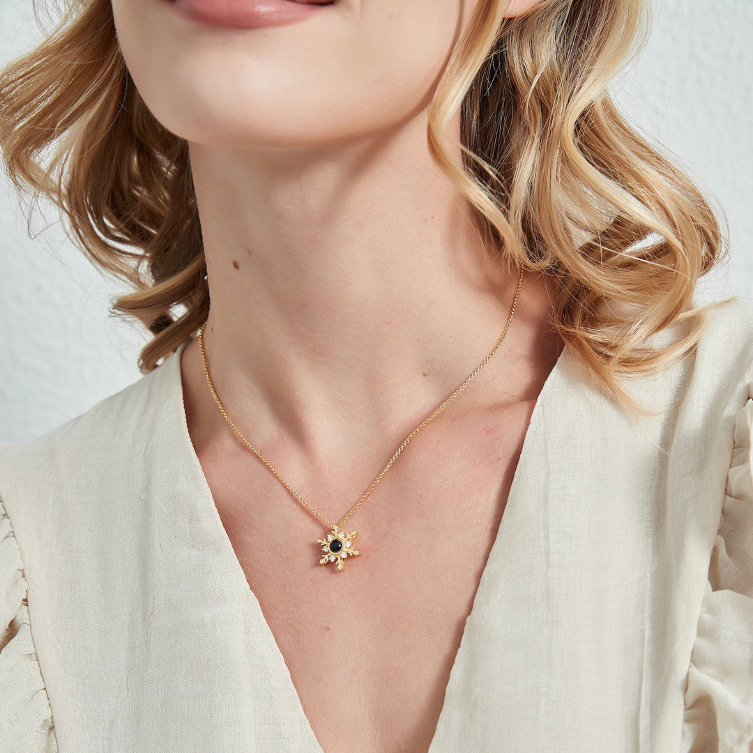 Collier photo flocon de neige - Personnalisé